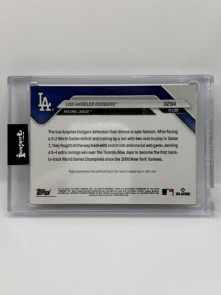 2025 MLB Topps NOW Los Angeles Dodgers First Back-to-Back Champions Since 2000 Confetti Relic Orange Foil 23/25