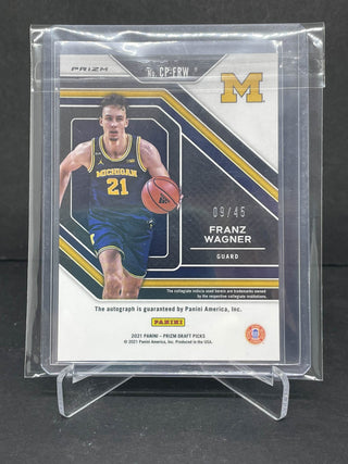 2021 Panini Prizm Draft Picks Franz Wagner Penmanship Blue Auto SSP 09/45