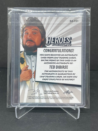 2023 Leaf Heroes Of Wrestling Ted DiBiase Green Auto #BA-TD1