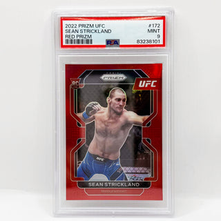 2022 Panini Prizm Sean Strickland Red Prizm Rookie 265/299 PSA Mint 9 (A)