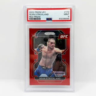 2022 Panini Prizm Sean Strickland Red Prizm Rookie 265/299 PSA Mint 9 (B)