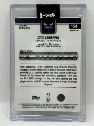 2025-26 Topps Chrome Update Kon Knueppel Refractor RC #154