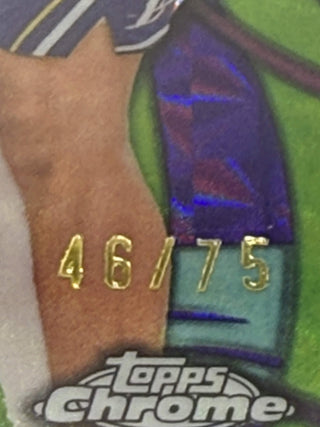 2025-26 Topps Chrome Update Austin Reaves Fortune 15 Purple Geometric 46/75