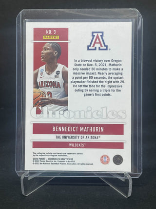 2022 Panini Chronicles Draft Picks Bennedict Mathurin Blue 37/99