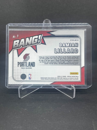 2020-21 Panini Mosaic BANG! Damian Lillard Green Prizm - No. 3