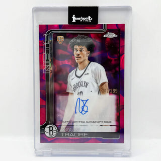 2025-26 Topps Chrome Update Nolan Traore RayWave Magenta Rookie Auto 202/299
