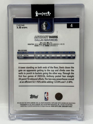 2025-26 Topps Chrome Update Anthony Davis Orange 21/25
