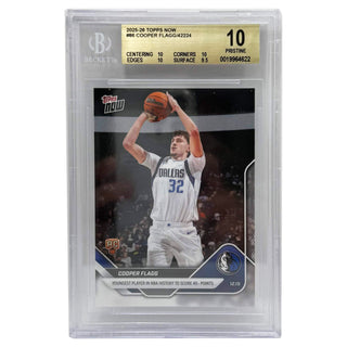 2025-26 Topps NOW Cooper Flagg Youngest Player In NBA History To Score 40+ Points Rookie BGS Pristine 10 (B)