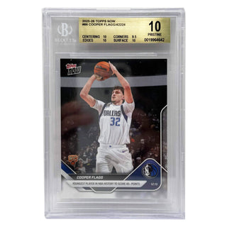 2025-26 Topps NOW Cooper Flagg Youngest Player In NBA History To Score 40+ Points Rookie BGS Pristine 10 (C)