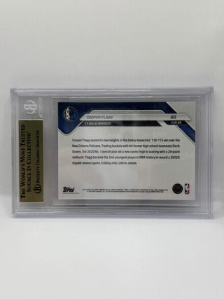 2025-26 Topps NOW Cooper Flagg Top Pick Fuels Group Stage Win With Career Night Rookie BGS 9.5 Gem Mint (B)