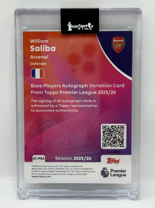 2025-26 Topps Premier League William Saliba Silver Foil Auto 40/75