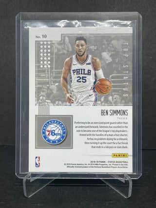 2018-19 Panini Status Ben Simmons Top Status Orange Parallel - No. 10