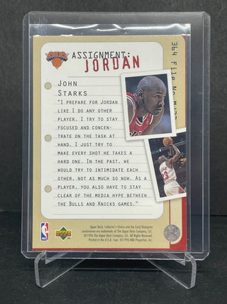 1996 Upper Deck Collectors Choice John Starks Assignment: Jordan - No. 364