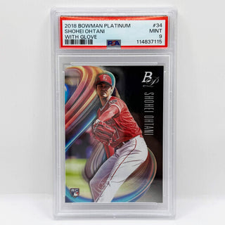 2018 Topps Bowman Platinum Shohei Ohtani With Glove PSA Mint 9