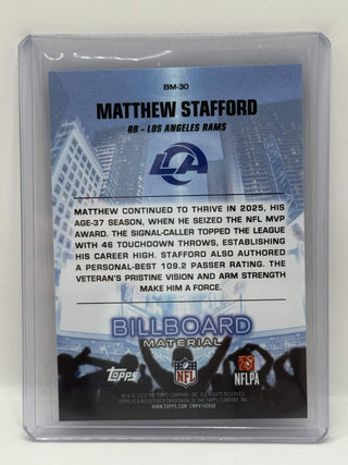 2026 Topps Billboard Material Matthew Stafford Case Hit #BM-30