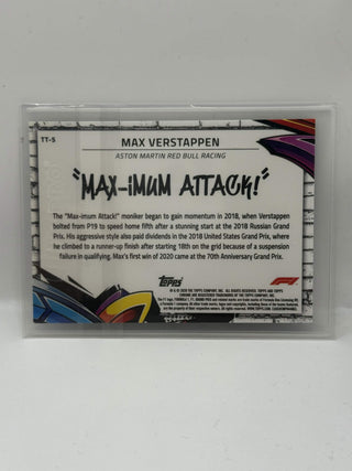 2020 Topps Chrome F1 Max Verstappen Track Tags Max-imum Attack! #TT-5