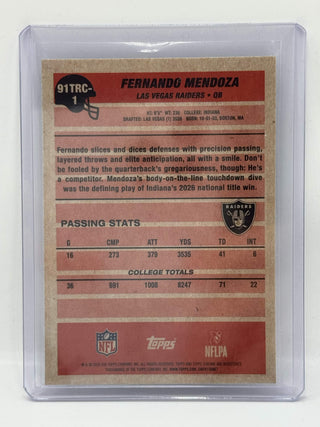 2026 Topps Flagship Fernando Mendoza 35th Anniversary Topps Mojo RC #91TRC-1