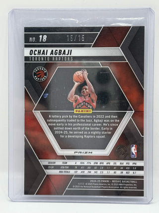 2024-25 Panini Mosaic Ochai Agbaji International Green Mosaic 15/15