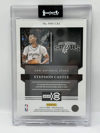 2024-25 Panini Noir Stephon Castle New Wave Patch Holo Green RC 13/49 (See third image for card damage)