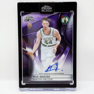 2025-26 Topps Chrome Black Max Shulga Purple Refractor Rookie Auto 55/75