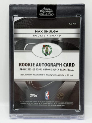 2025-26 Topps Chrome Black Max Shulga Purple Refractor Rookie Auto 55/75
