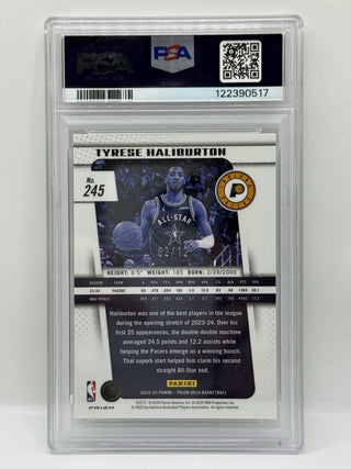 2024 Panini Prizm Deca Tyrese Haliburton Green Shimmer FOTL 02/12 PSA Gem Mint 10