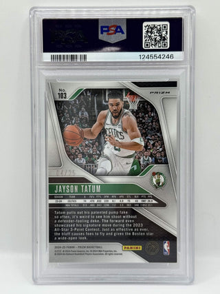 2024 Panini Prizm Jayson Tatum White Ice Prizm 04/35 PSA Mint 9