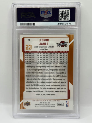 2008 Upper Deck MVP LeBron James PSA Mint 9