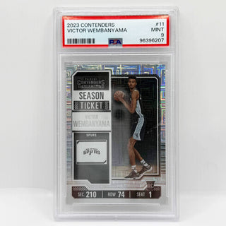 2023 Panini Contenders Victor Wembanyama Season Ticket Mojo Rookie PSA Mint 9