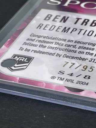 2024 NRL Elite Ben Trbojevic Manly Sea Eagles Spotlight Redemption Card S 4/8 L/Ed 77/95