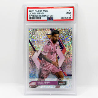 2023 Topps Finest Lionel Messi Sparkle Refractor 080/175 PSA Mint 9