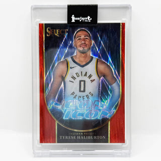 2023-24 Panini Select Tyrese Haliburton Neon Icon Red Prizm 42/99
