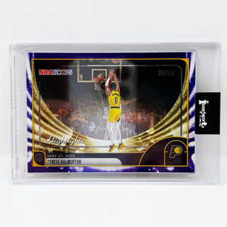 2026 Topps Hoops Highlights Tyrese Haliburton Pixel Burst Purple 30/99