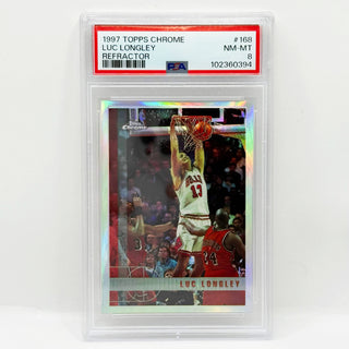 1997 Topps Chrome Luc Longley Refractor PSA NM-MT 8