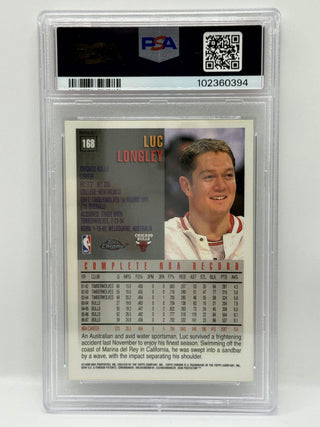 1997 Topps Chrome Luc Longley Refractor PSA NM-MT 8