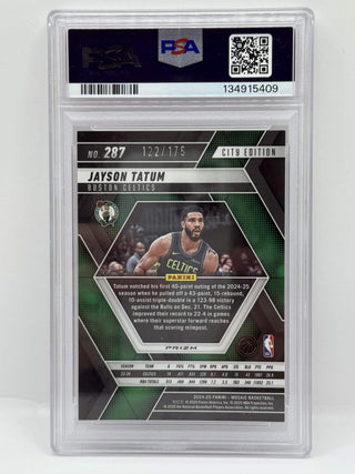 2024 Panini Mosaic Jayson Tatum City Edition Pink 122/175 PSA NM-MT 8