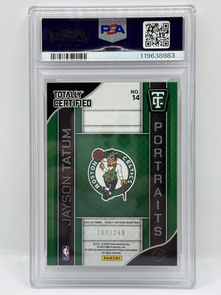 2024 Totally Certified Jayson Tatum Portraits Neon Orange Mirror 189/249 PSA NM-MT+ 8.5