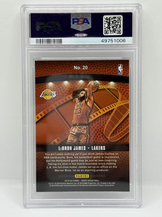 2019 Panini Hoops LeBron James Lights Camera Action Holo PSA NM-MT 8