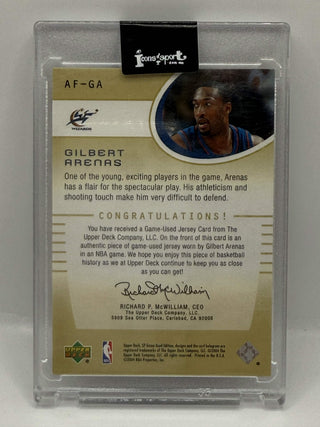 2004-05 Upper Deck SP Gilbert Arenas Authentic Fabrics Patch #AF-GA