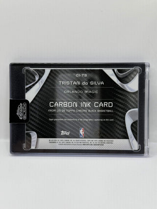 2025-26 Topps Chrome Black Tristan da Silva Carbon Ink Auto Green Refractor 09/99