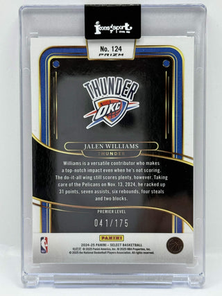 2024-25 Panini Select Jalen Williams Premier Level Maroon Prizm 041/175