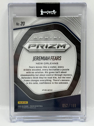 2025-26 Panini Prizm Kaleidoscopic Jeremiah Fears Purple Ice Prizm RC 052/199