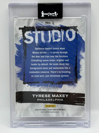2025-26 Panini Court Kings Studio Tyrese Maxey Ruby 043/149