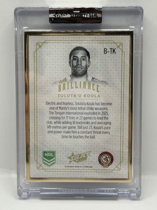 2026 NRL Select Brilliance Toluta'u Koula Manly Warringah Sea Eagles 13/75 #B-TK