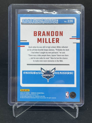 2023-24 Panini Donruss Brandon Miller Rated Rookie Red - No. 226