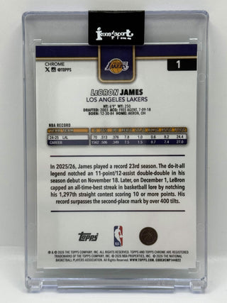 2025-26 Topps Chrome LeBron James Green Refractor 25/99