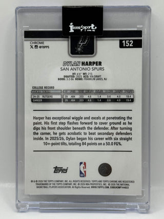 2025-26 Topps Chrome Update Dylan Harper Geometric Rookie 54/99