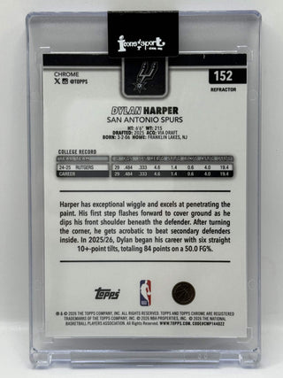 2025-26 Topps Chrome Update Dylan Harper Refractor RC #152 (A)