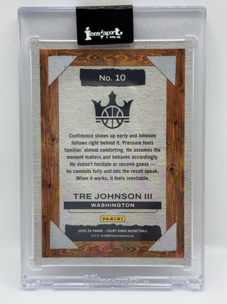 2025-26 Panini Court Kings Tre Johnson III Blank Slate Case Hit RC - No. 10