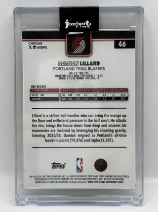 2025-26 Topps Chrome Damian Lillard Yellow 261/275